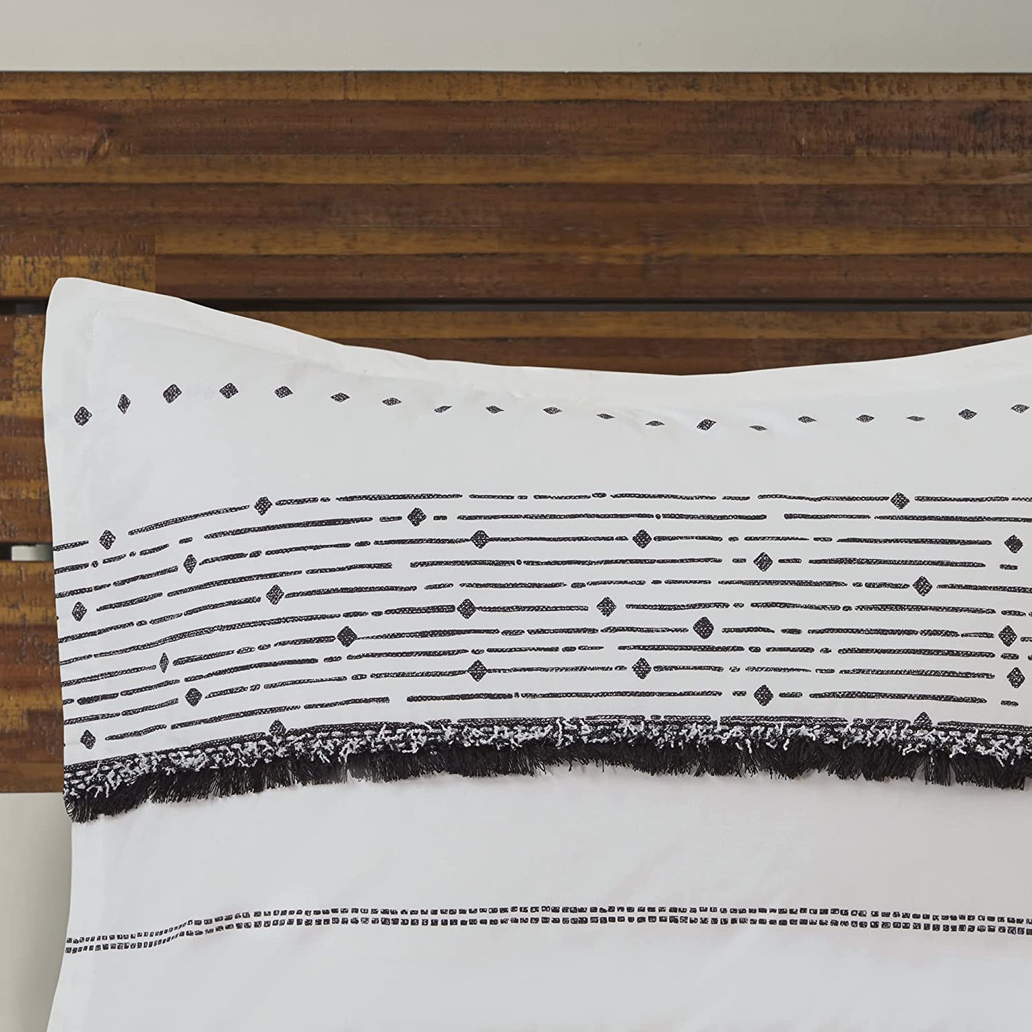 INK+IVY Nea 100% Cotton Duvet Set Mid Century Modern Design, All Season Comforter Cover Bedding Set, Matching Shams, King/Cal King, Stripes Teasel White 3 Piece