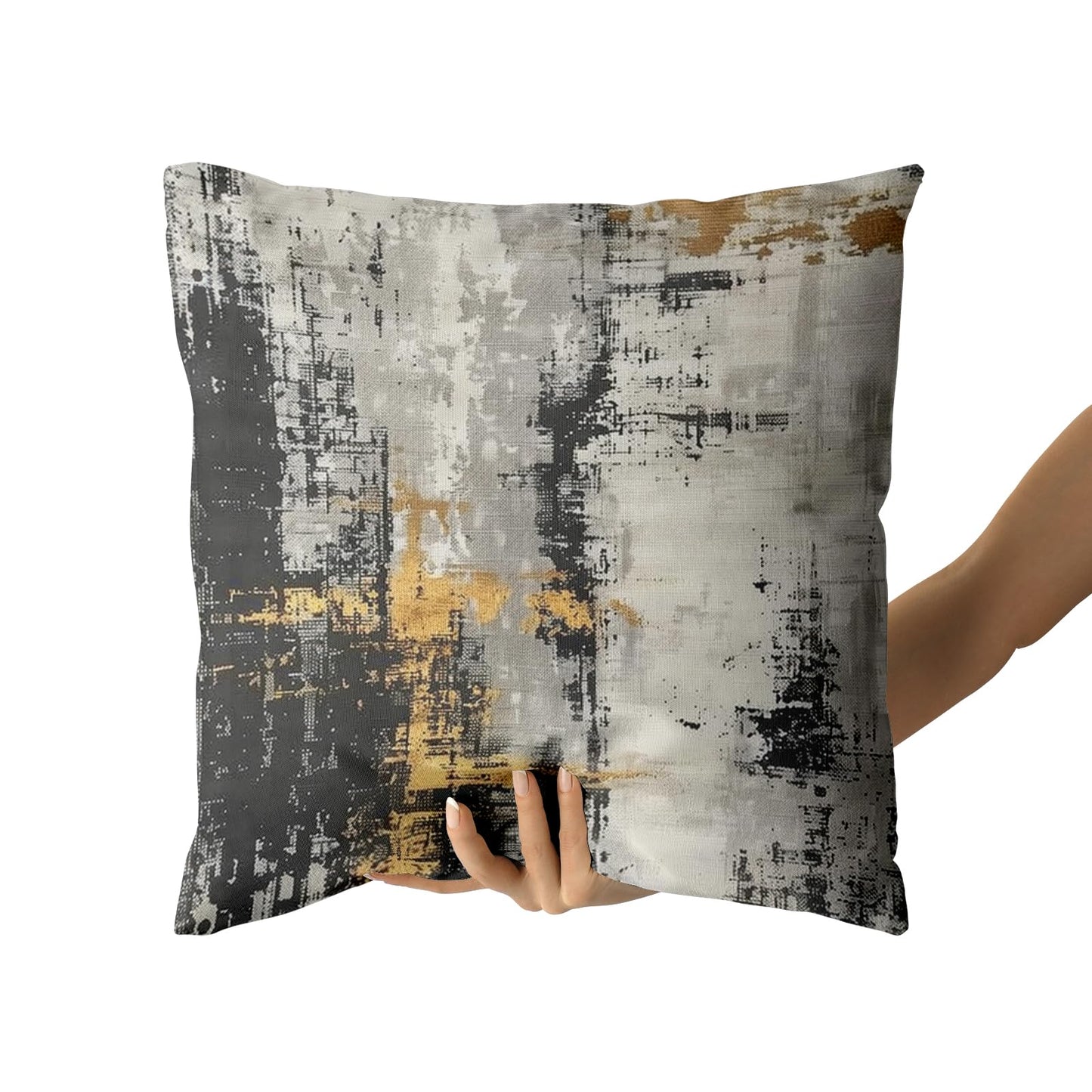 Giwawa Black Gold Throw Pillow Covers - Set of 2 Abstract Modern Decorative Pillow Case Minimalist Square Pillow Covers Home Decor for Sofa Bed Living Room 18 x 18 Inches