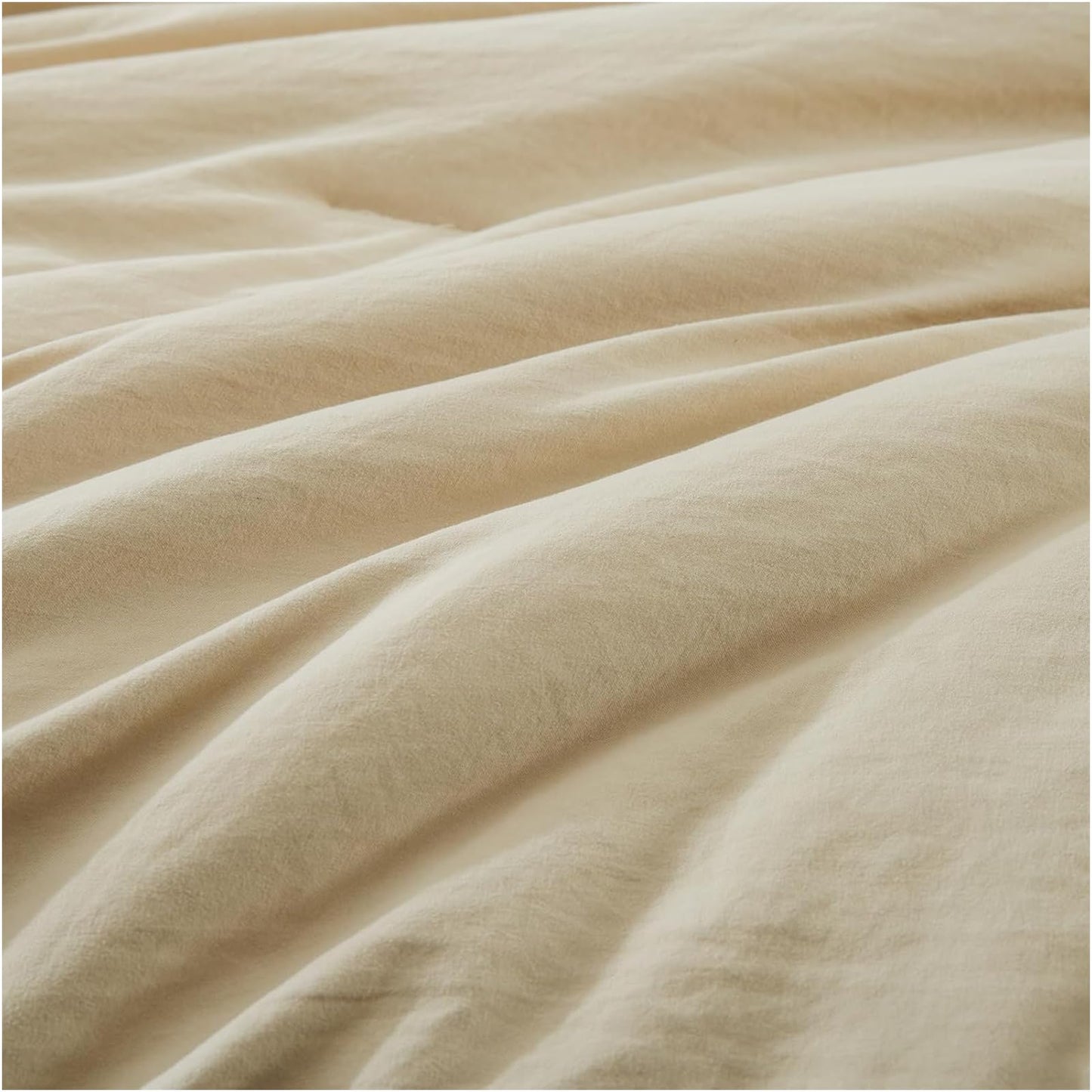 WRENSONGE Queen Comforter Set- 7 Pieces Beige Bed in a Bag Queen with Fitted Sheet, Flat Sheet, 2 Pillow Shams, and 2 Pillowcases- Warm Bed Set for All Season