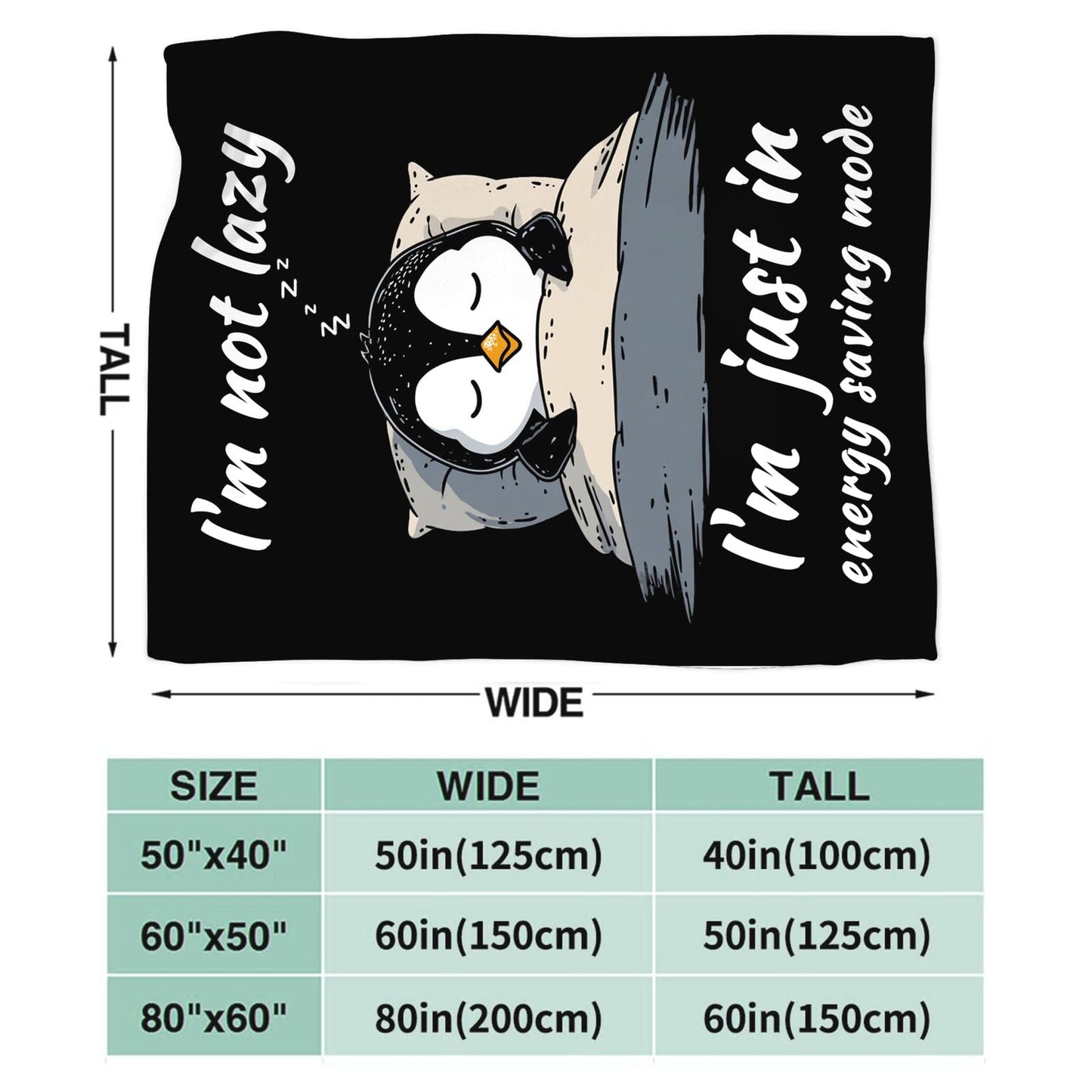 Penguin Blanket for Girls Women Boys Men Adults Kids Soft Cozy Fleece Sleeping Penguin Throw Blankets Gifts Warm Flannel Plush Lightweight Decor for Couch Bed Sofa 50"X40"