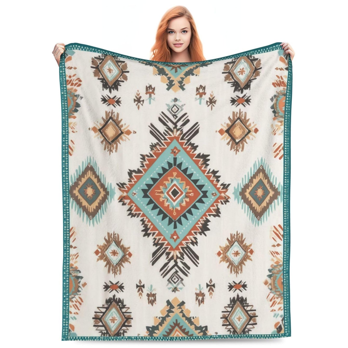 Boho Throw Blanket Soft Flannel Blanket 60"x50" in Bed Blanket Home Decor for Room Sofa Couch All Season