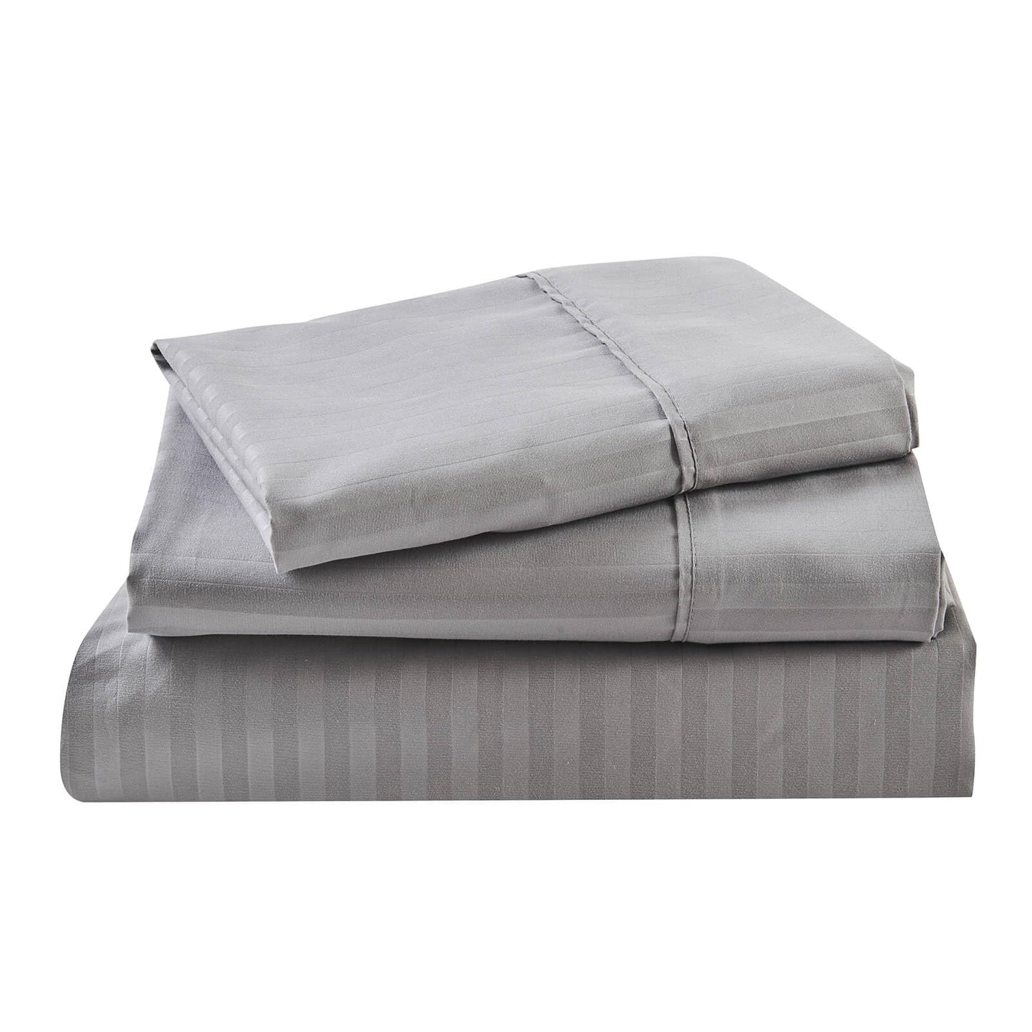 Kingnex Striped 30x75 Cot Size RV Bunk Sheets Set for Narrow Twin Bed Soft Brushed 1800 Microfiber 3 Piece Bedding Set Includes 1 Fitted Sheet 1 Flat Sheet 1 Pillowcase Grey