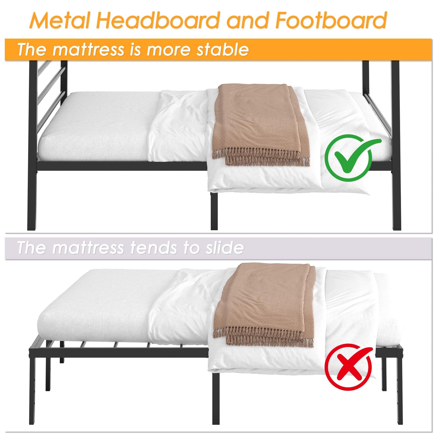 Lutown-Teen King Size Canopy Bed Frame, Four Poster Metal Canopy King Size Bed Frame, Heavy Duty Mattress Foundation with Underbed Storage, No Box Spring Needed, Easy Assembly, Black