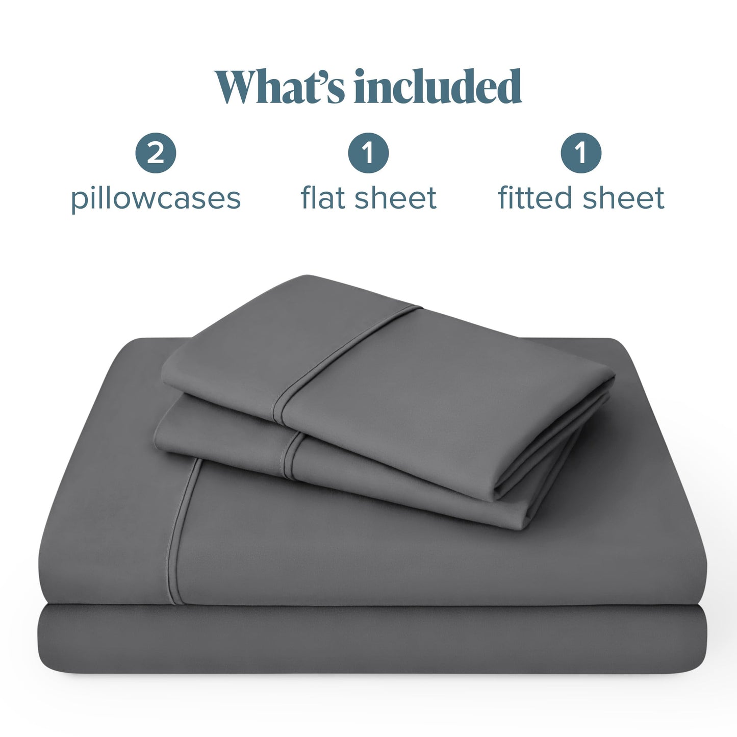 Bare Home Full Sheet Set Storage Pocket - 1800 Ultra-Soft Microfiber Bed Sheets - Double Brushed - Deep Pocket - Bedding Sheets & Pillowcases (Full, Grey)