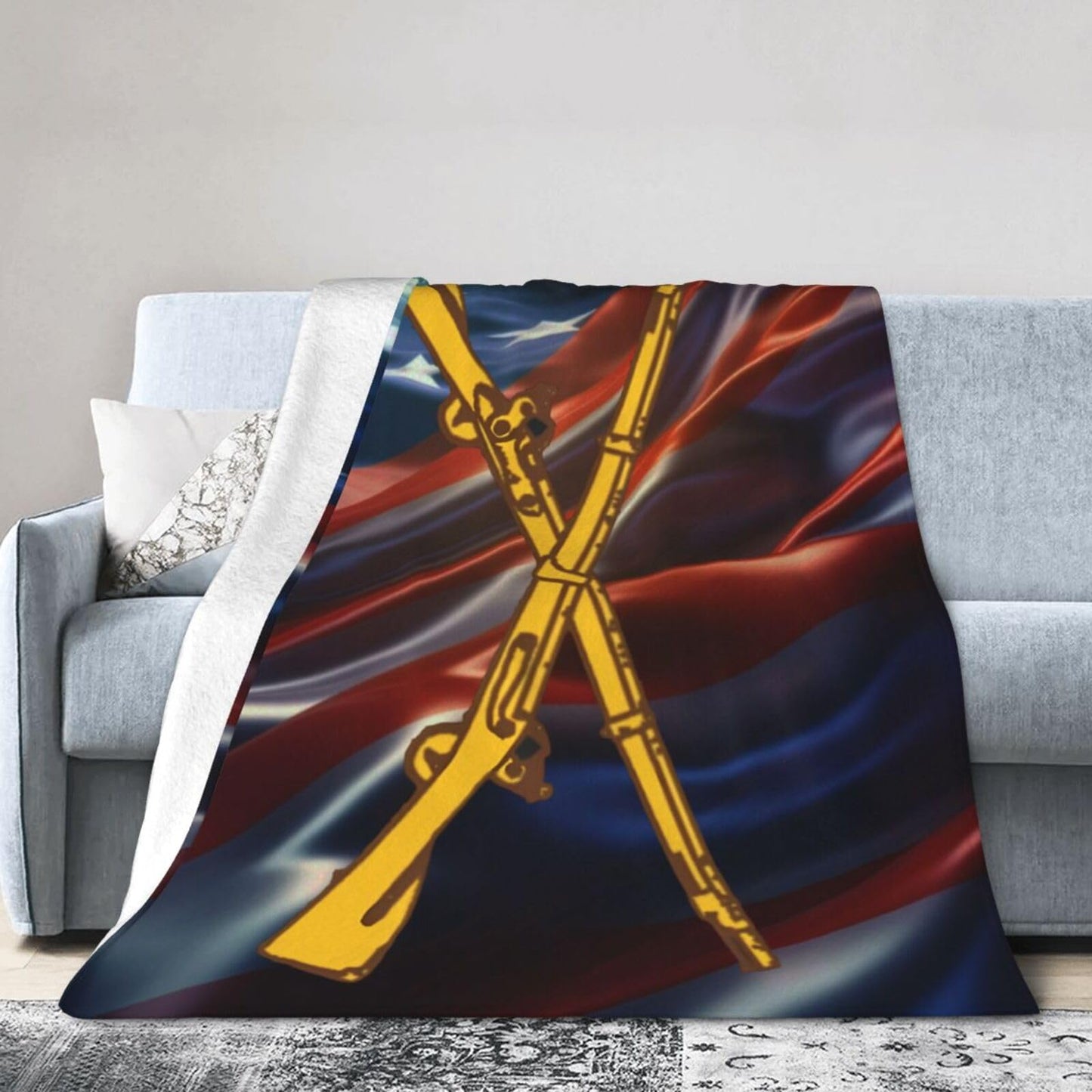 US Army Infantry 02 Blanket Flannel Soft Lightweight Warm Bedding Decor Gifts 50"x40"