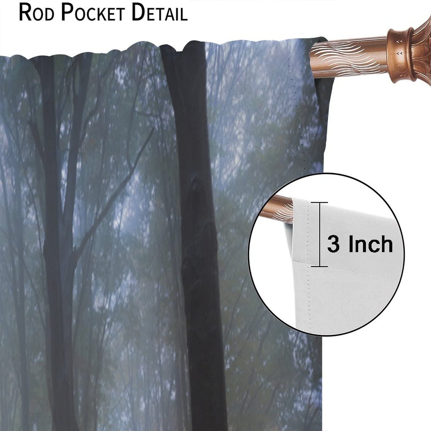 DDCBNS Autumn Forest Curtains,Misty Forest Red Fall Leaf Landscape Décor Curtains for Bedroom Living Room Kitchen Drapes 2 Panel Set,Total Size 42" x 45"