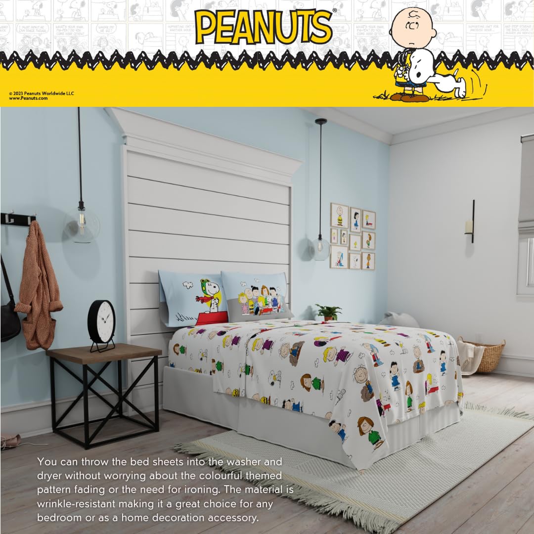 Collectibles Peanuts Snoopy Bedding Super Soft Cozy Microfiber 4 Piece Full Sheet Set, (Officially Licensed Product) By Franco