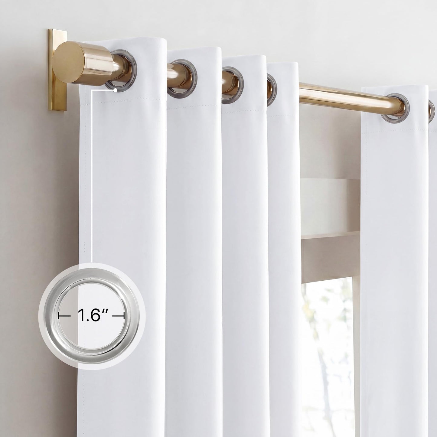 NICETOWN 100% Blackout Window Curtain Panels, Cold and Full Light Blocking Drapes with Black Liner for Nursery, 84 inches Drop Thermal Insulated Draperies (White, 2 Pieces, 52 Wide Each Panel)