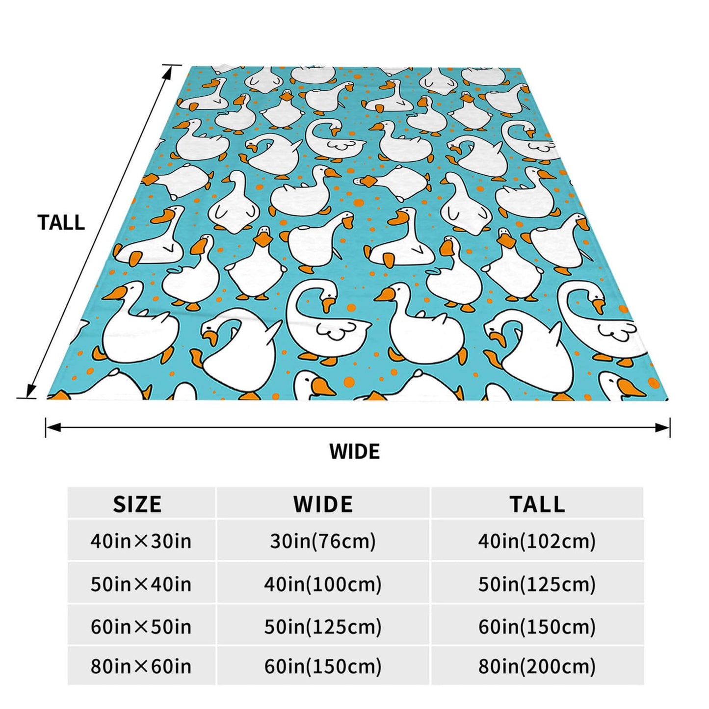 Throw Blanket 50x60 Inch,Cartoon Funny Goose Cozy Soft Lightweight Fuzzy Flannel Blanket 60x50 Inch Suitable for Couch Bed Sofa Living Room in All Seasons