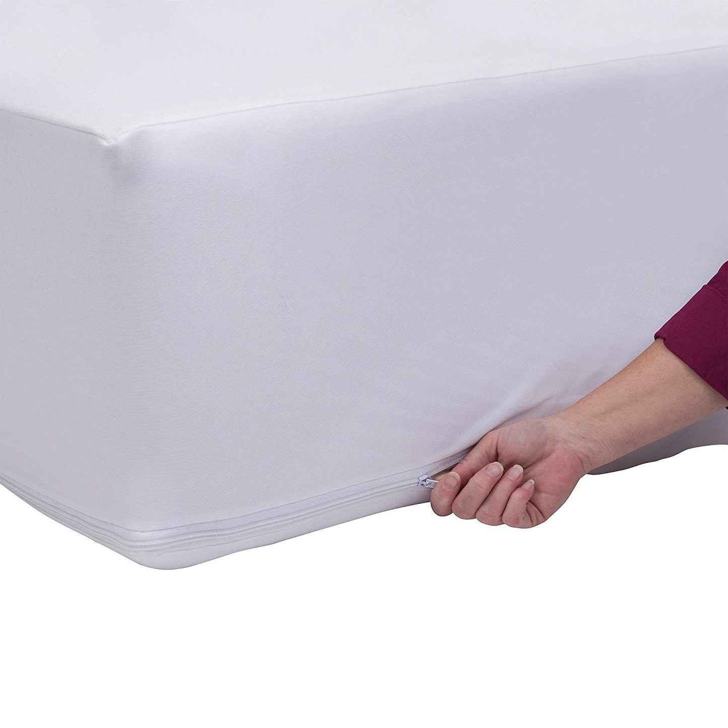 J&V TEXTILES Zippered Mattress Encasement Queen, 100% Waterproof Mattress Protector, Absorbent (Queen)*
