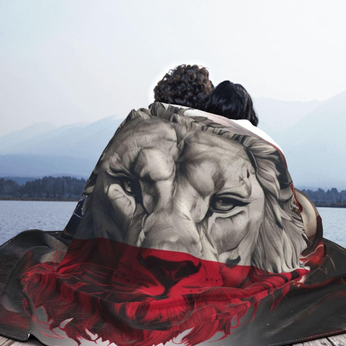 Lion Poland Polish Flag Throw Blanket - Soft Anti-Pilling Flannel, Lightweight & Warm, All Season Cozy Blanket for Couch Bed Office Travel Gift for Family 60"X50"