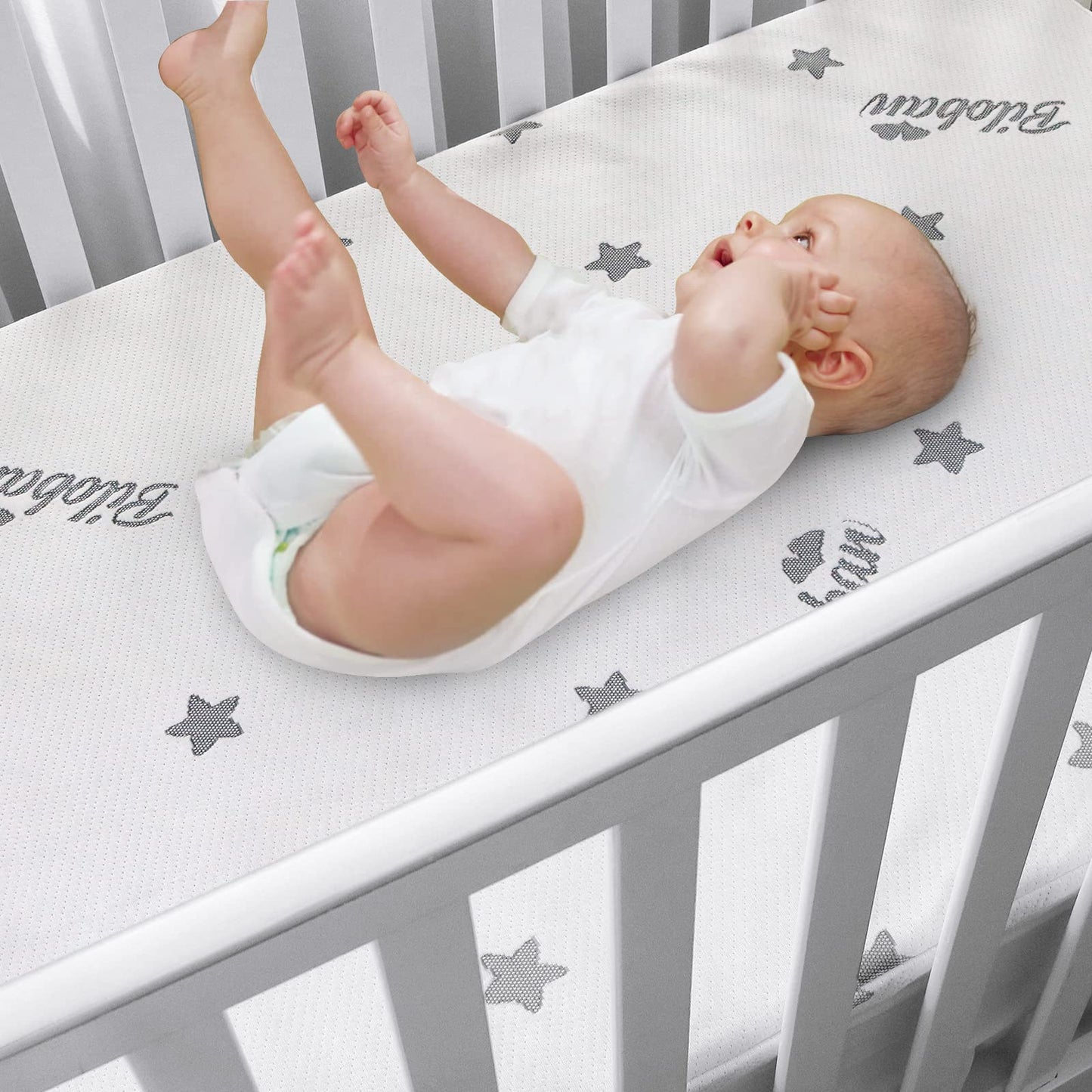 Crib Mattress Topper Pad Waterproof, Memory Foam 2-Inch Toddler Bed Mattress Fit Baby Toddler Mattresses with Removable Crib Mattresses Topper Cover Protector Machine Wash & Non-Slip | 52“x 27“