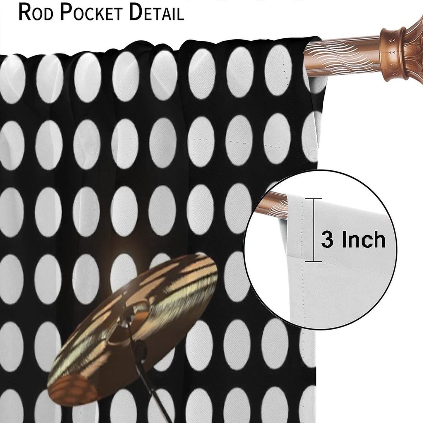 Music Curtains,Rock Roll Musical Instruments American Flag Drum Set Stage Theme Room Darkening Door Window Rod Pocket Curtain for Living Room Teens Boys Bedroom W42xL45in