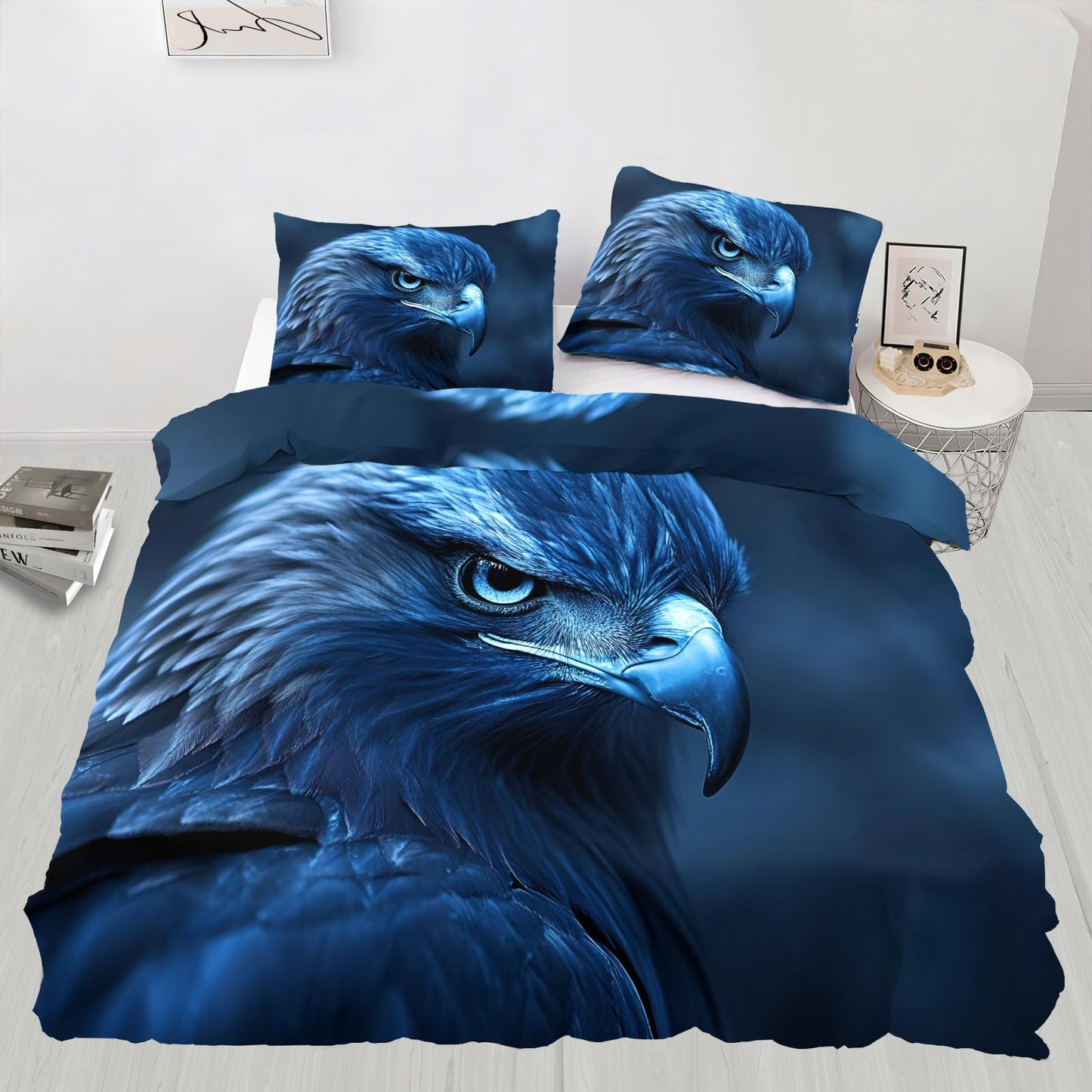 PAISUOQ Eagle Bedding Sets, Animal Eagle Duvet Cover Queen, Animals Comforter Cover with Zipper Ties, 3 Pieces with 2 Pillowcases, Home Decor & Gifts