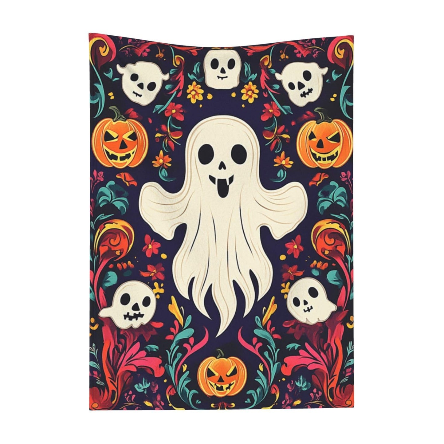 CDSASHCA Spooky Ghosts Flannel Blanket,Cute Design with Floating Phantom Print,Ultra-Soft Fleece for Festival Party Cozy Vibes，Suitable for Sofa,Bed and Office Decoration，Gifts for Friends 30X40 inch