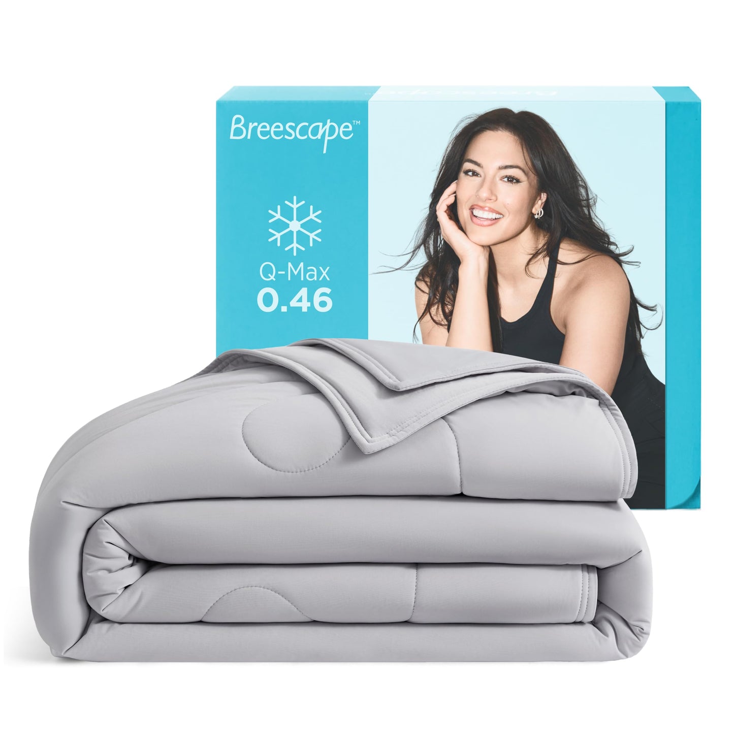 Breescape Cooling Comforter Blanket - BlendTek Q-Max>0.46 Tech, Cooling Blanket for Hot Sleepers & Night Sweats Relief, Breathable Lightweight Summer Bedding, King/Cali King 106x96 in, Misty Gray