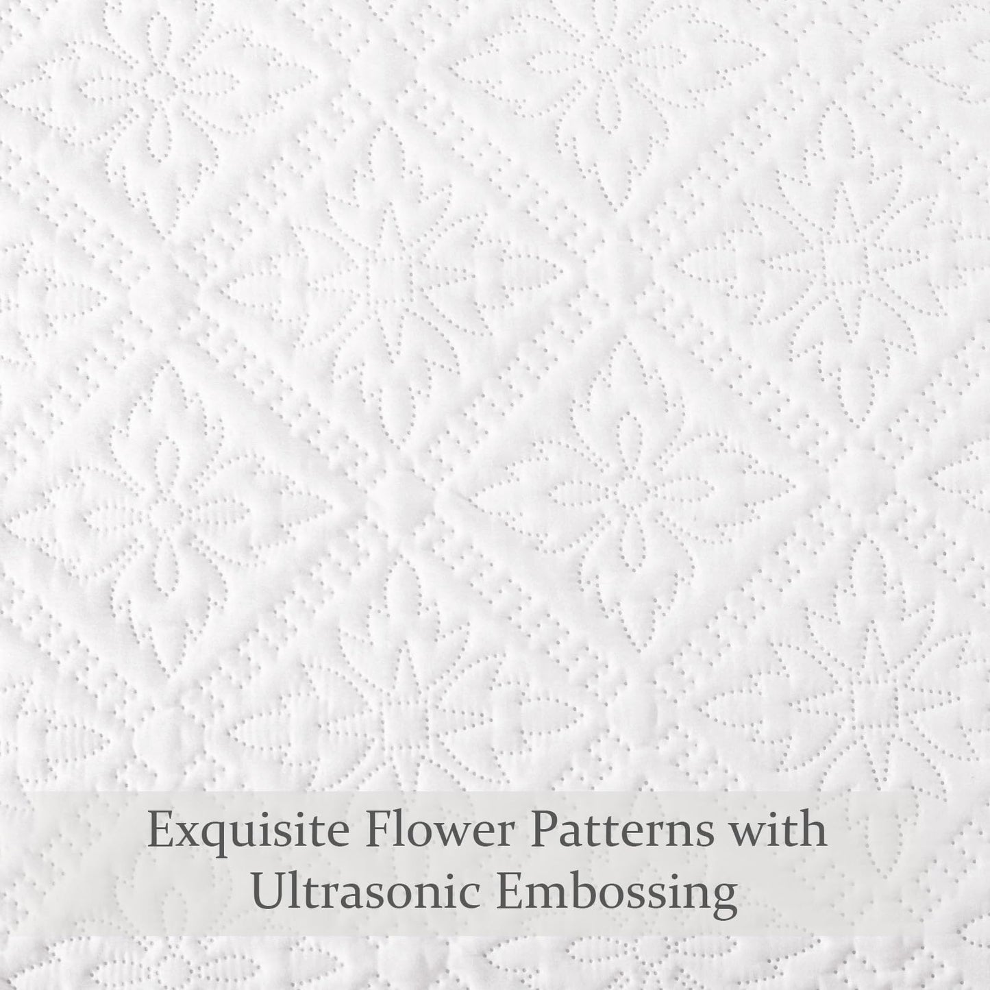 Exclusivo Mezcla King Quilt Bedding Set, Lightweight Soft Bedspreads Coverlets with 2 Pillow Shams, Modern White Oversized Quilts King Size for All Seasons