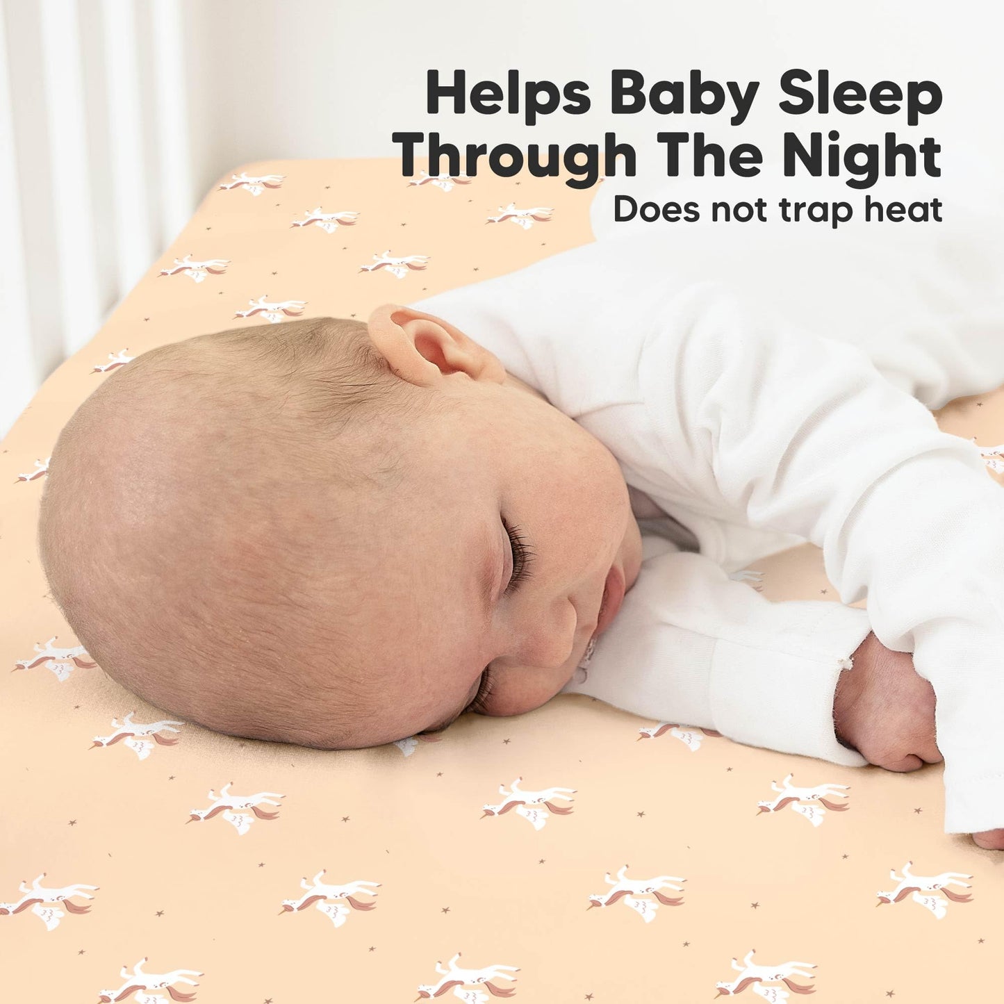 KeaBabies 2-Pack Organic Cotton Crib Sheets for Boys, Girls - 52x28 Fitted Crib Mattress Sheet Neutral, Breathable Cover for Baby Bed Set, Toddler Mattress, Soft & Cute Prints (Lune Mystic)