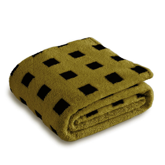 PLEVONITH Fleece Blanket for Couch for Bed320GSM - Olive Green Checkered Blanket Throw, Christmas Blanket Cozy Blankets for Women Gift, 50x60 Inches