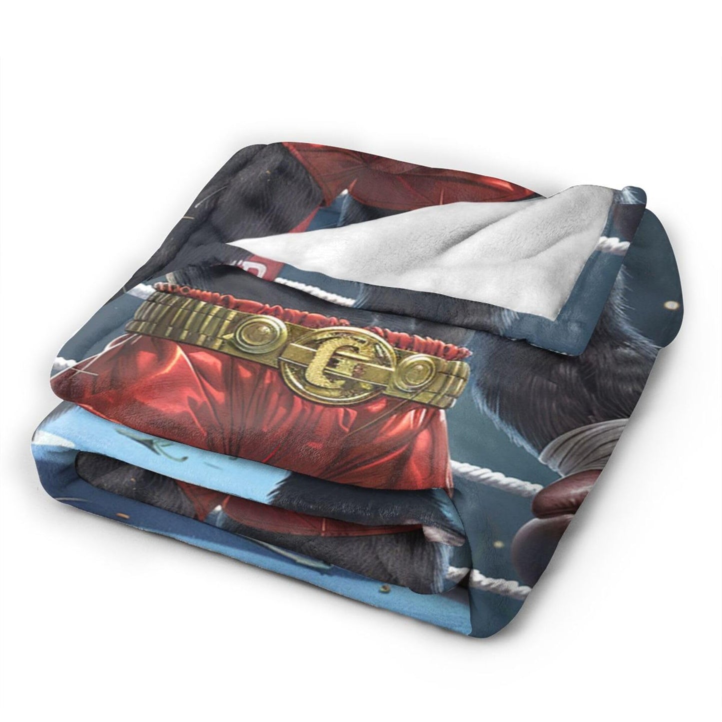 Gorilla Boxing Throw Blanket - Funny Boxing Gifts and Decor - Soft, Warm, Cozy Fleece Blanket for Men, Women, Boys, Girls - 50"x40"