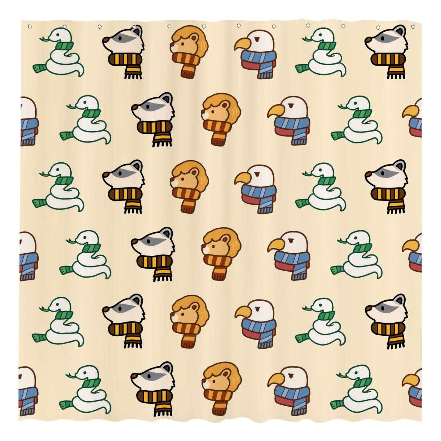 Funnytree Magic Cute Animals Shower Curtain 72"x72" - Waterproof Fabric Bathroom Decor for Boys Girls Kids Teens Fans, Easy Care Washable (Hooks Not Included)