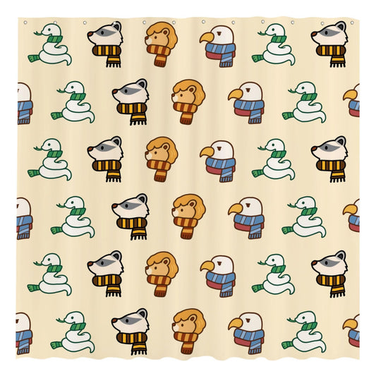 Funnytree Magic Cute Animals Shower Curtain 72"x72" - Waterproof Fabric Bathroom Decor for Boys Girls Kids Teens Fans, Easy Care Washable (Hooks Not Included)