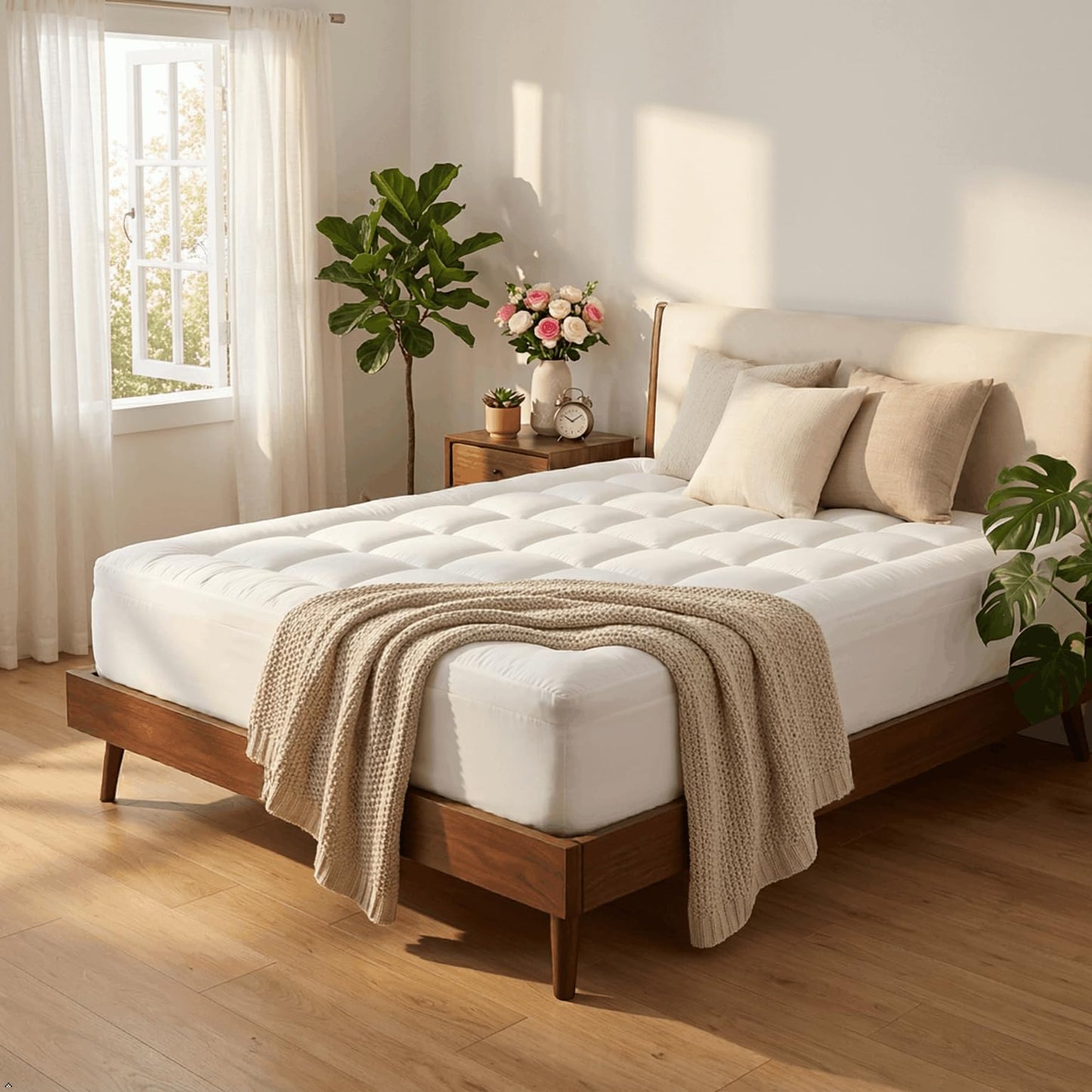 ELEMUSE 3 Inch Full Size Dual Layer Memory Foam Mattress Topper, 2 Inch Cooling Gel Foam, 1 Inch Soft Pillowtop Pad, Pressure Relief Bed Topper for Teen Room, Apartment & Guest Bed, Comfort Support