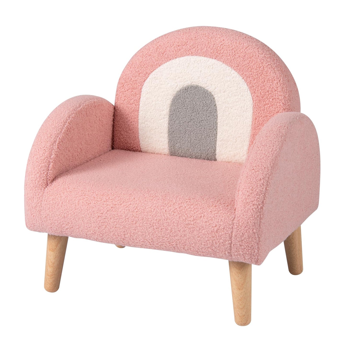 Costzon Kids Sofa, Children Pink Armchair with Solid Wood Frames, Plush Fabric, Anti-Tip Design, Floor Reading Sofa Chair for Playroom, Kids Room, Nursery, Toddler Couch Chair Comfy for Boys Girls