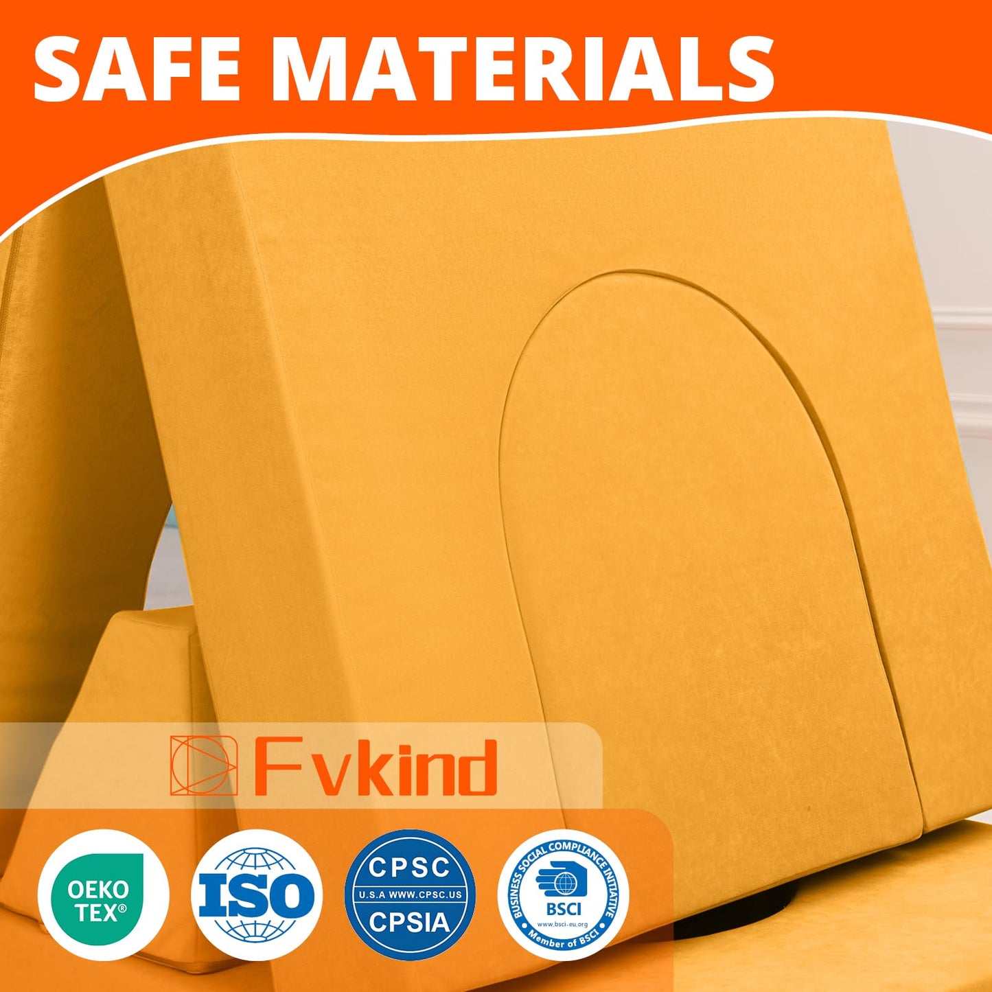 Fvkind 16pcs Modular Kids Play Couch, Creative Kids Couch for Playroom and Bedroom, Modular Toddler Sofa Building Fort, Convertible Foam Sectional Toddler Sofa for Boys and Girls, Yellow