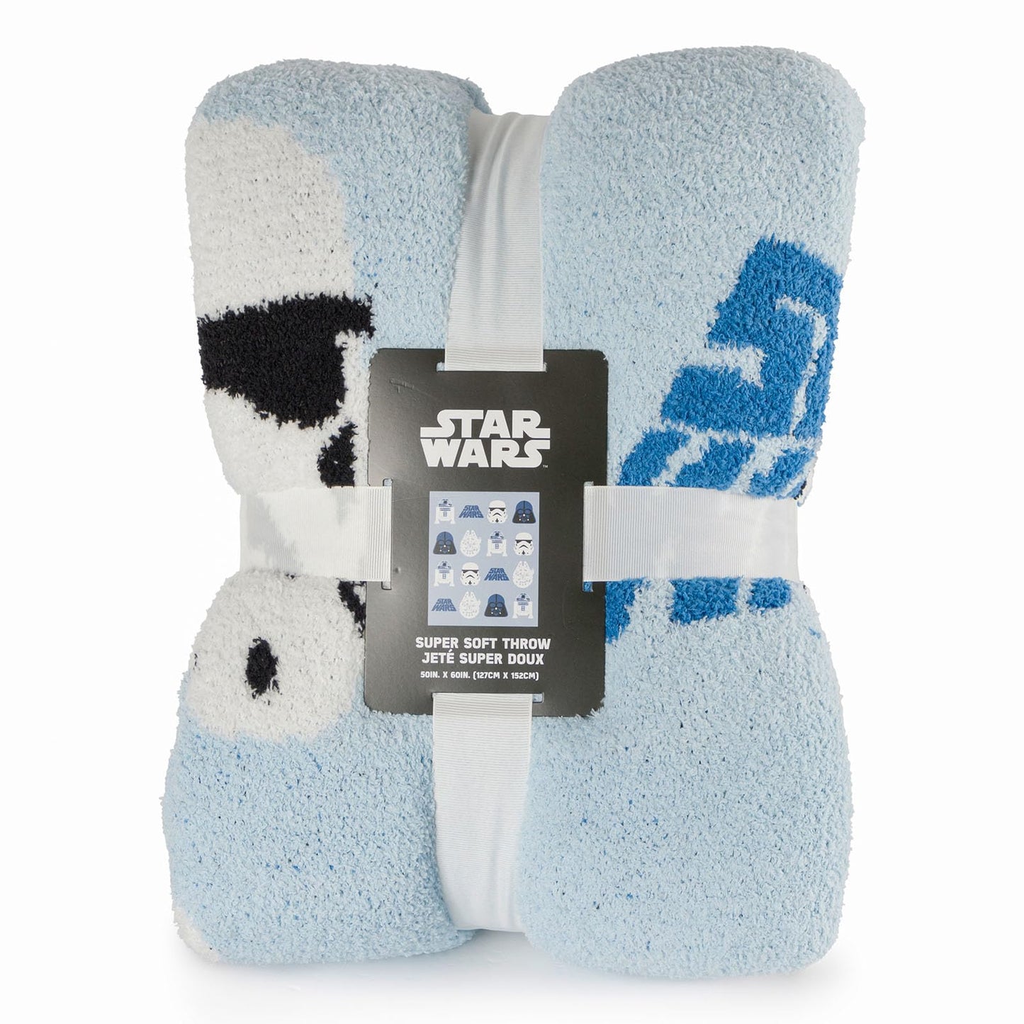Jay Franco Star Wars Feather Knit Fluffy Throw Blanket - Darth Vader and R2D2 Fuzzy Blanket Measures 50 x 60 inch - Super Soft Lightweight Bedding