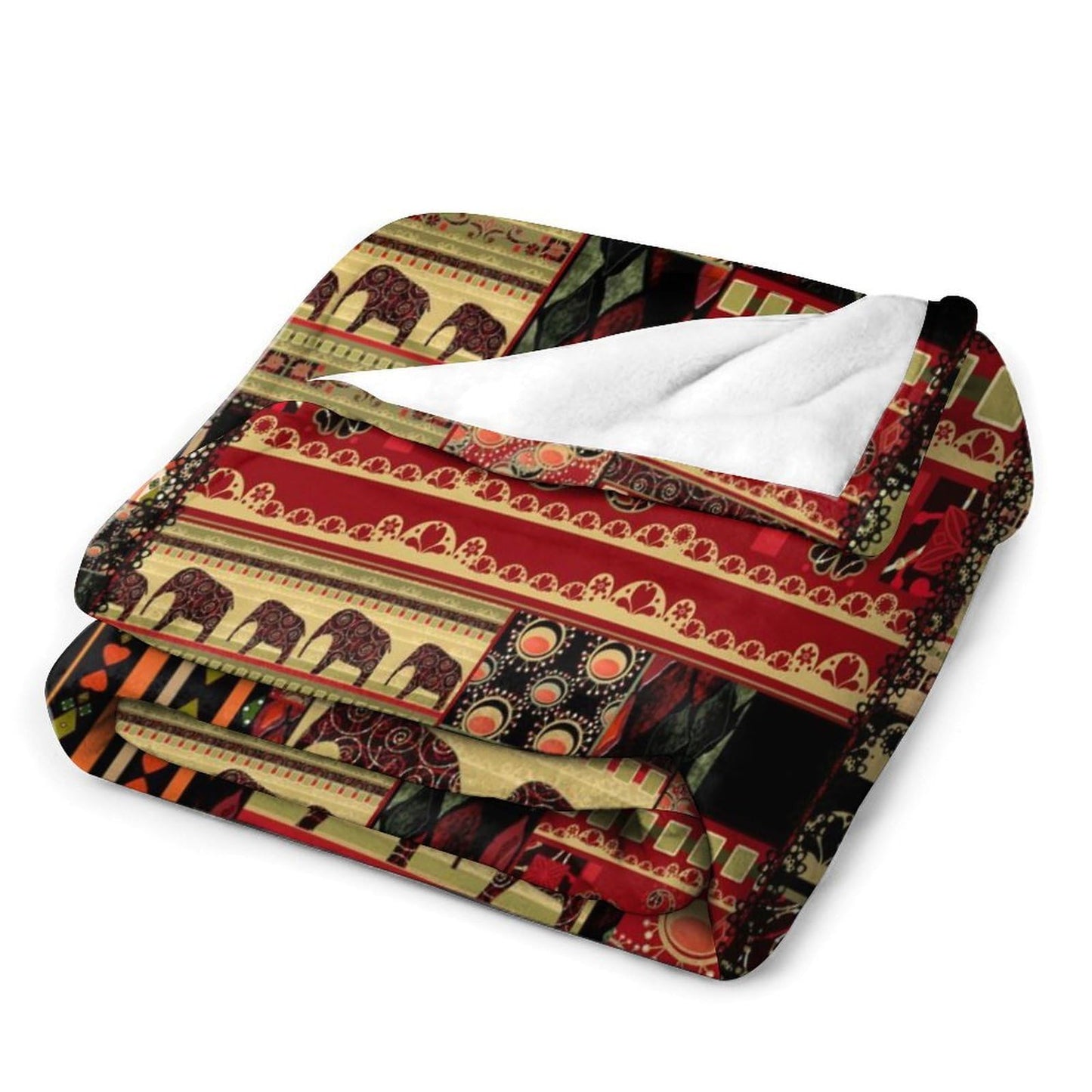 ZhiRain African Tribal Throw Blanket Patchwork Style Pattern Withand Cultural Motifs Print Blanket for Sofa Bed Couch Chair Or Dorm 50"x60"