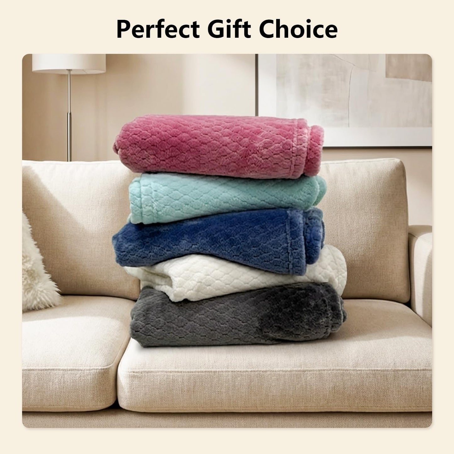 Kingcason Hoomly Soft Fleece Throw Blanket for AC Room, Soft Lightweight Flannel Blanket for Couch Travel Bed, Cozy Breathable Decor Gifts for Women & Men, Machine Washable, Denim Blue, 60x80 Inches