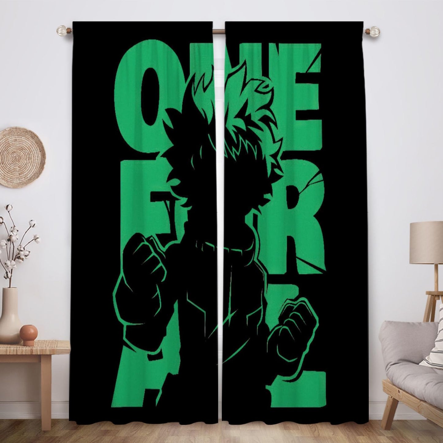 Funnytree Hero Academy Window Curtains Japanese Anime Drapes Bedroom Home Room Decor Durable Fabric Machine Washable 82" X 84" SC00344-013