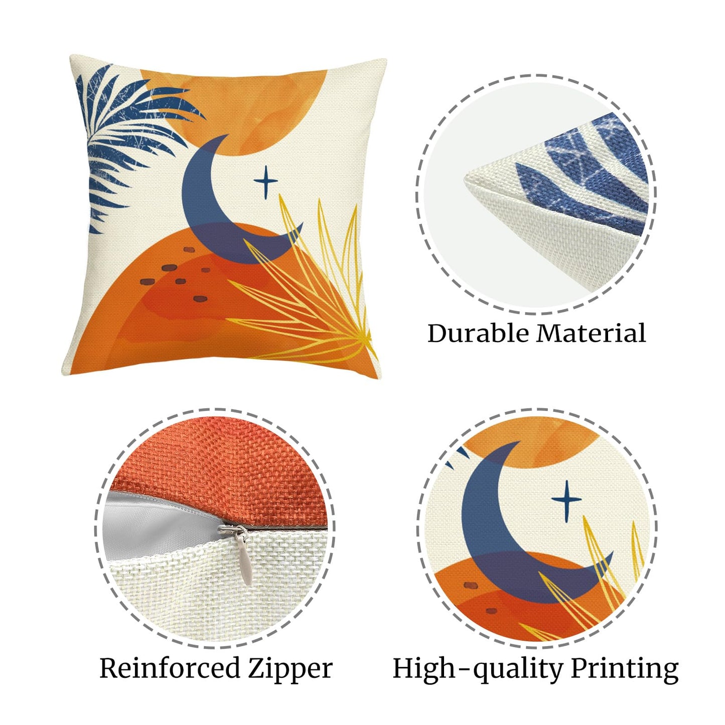 Joymaison Boho Geometry Line Throw Pillow Covers 18x18 Inch Set of 4 Mid Century Abstract Modern Art Aesthetic Cushion Covers Home Decor for Sofa Couch Bed Cushion Cases