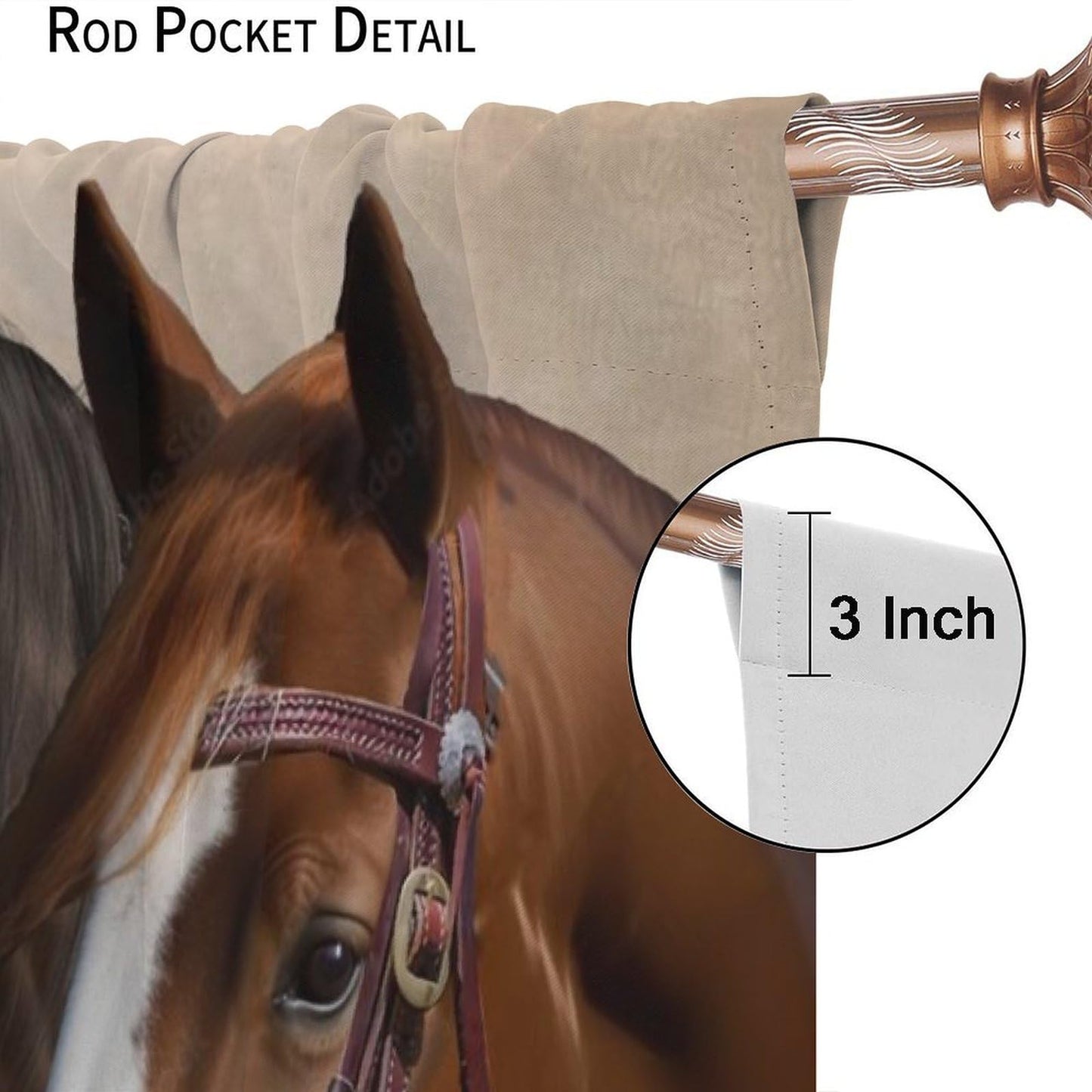 Yearn Jear Horse Window Curtains, Western Wild Horses Cowboy Curtains for Living Room, Country Stlye Farm Rustic Animal Horse Drapes,42x45 Inch Decor