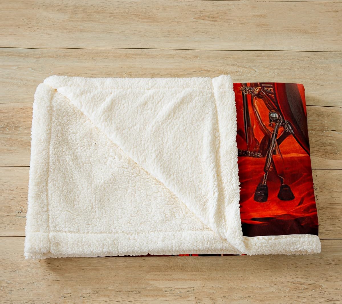 Feelyou Drum Kit Fuzzy Blanket Burning Drum Set Fleece Blanket Rock Music Themed Sherpa Throw Blanket for Sofa Couch Bedroom Decor Hip Pop Musical Pattern Plush Blanket Throw 50"x60"