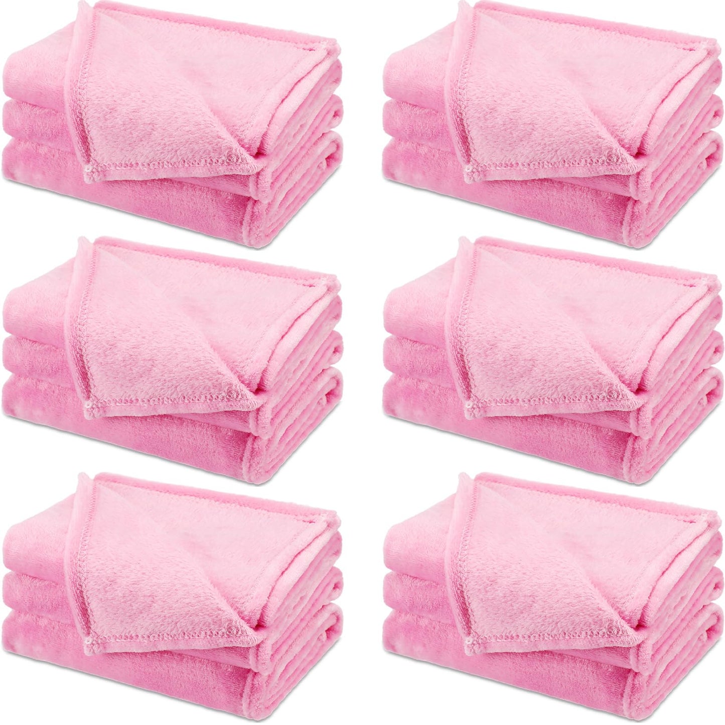 SmoothNovelty 6 Pcs Fleece Throw Blanket Bulk for Kids Girl Soft Plush Flannel Throw Sleepover Slumber Movie Night Galentine's Graduation Party Office(Pink,40 x 60 Inch)