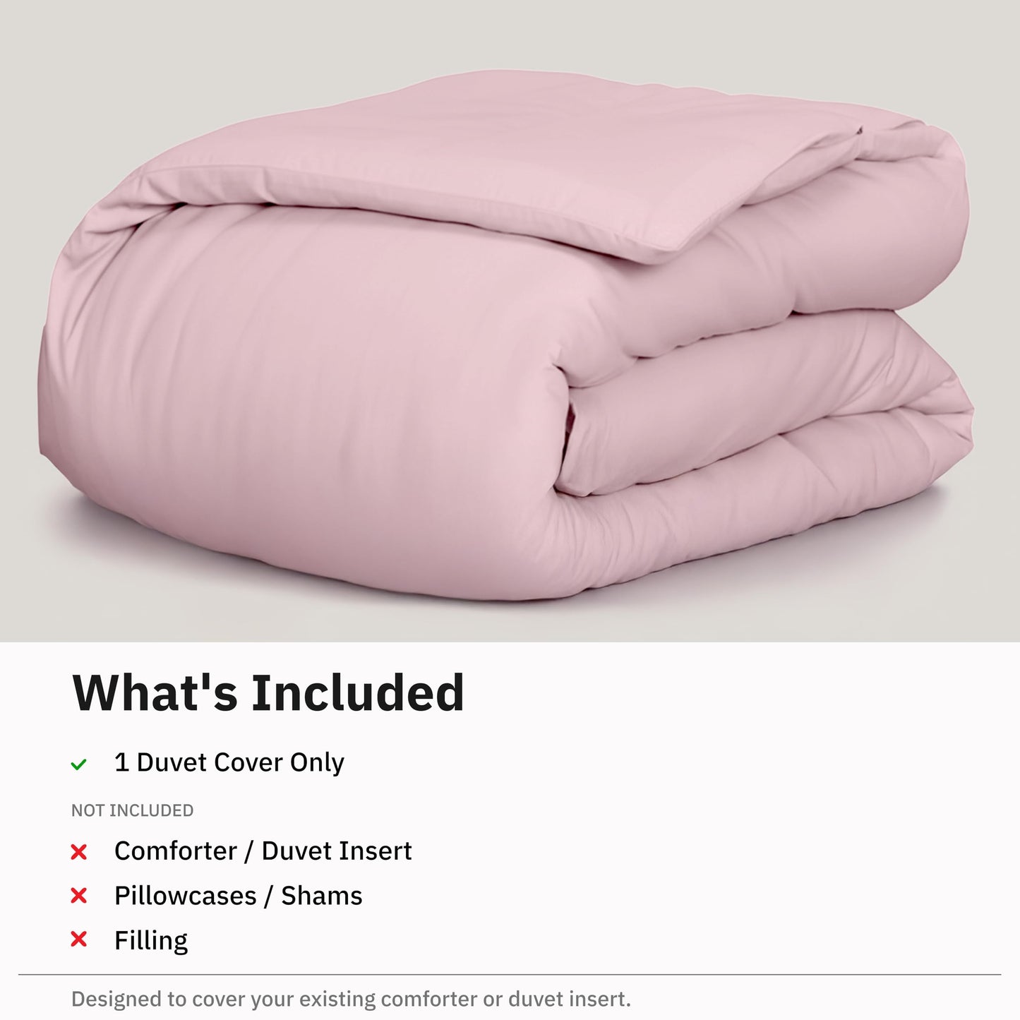 California Design Den Full/Queen Duvet Cover Only - Premium 400 Thread Count, Natural 100% Cotton Duvet Covers Queen, Soft Sateen Weave, Button Closure and Corner Ties - Pink