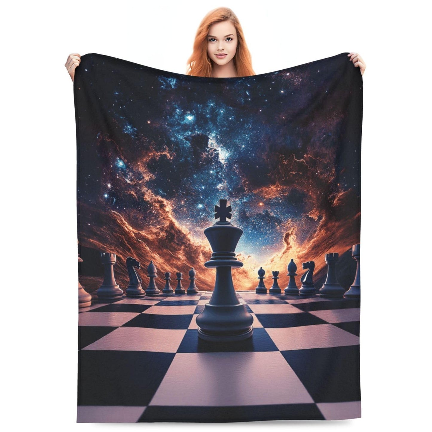 Uphomart Chess Gifts Blanket, Chess Throw Blankets, Stuff Gift for Men Boys Women Girls Lover Adult Cozy Fleece Flannel Bedding Plush for Couch Sofa Bed Decor 40"X50"