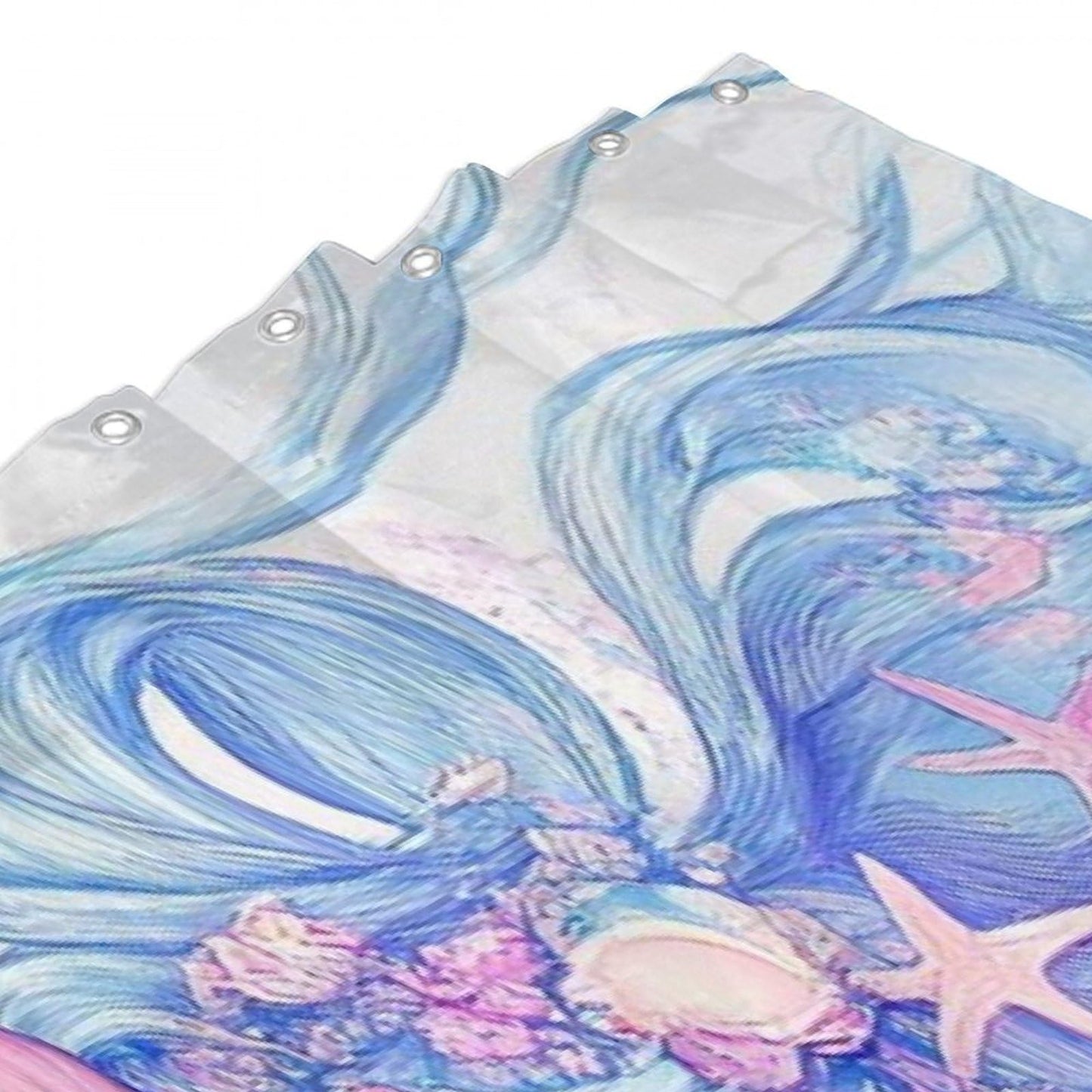Curtain Bathroom Decoration, Shower Curtain Set with Curtain Hooks Lesbian Mermaid Anime Girl Love LGBT Pride, 72" x 70"