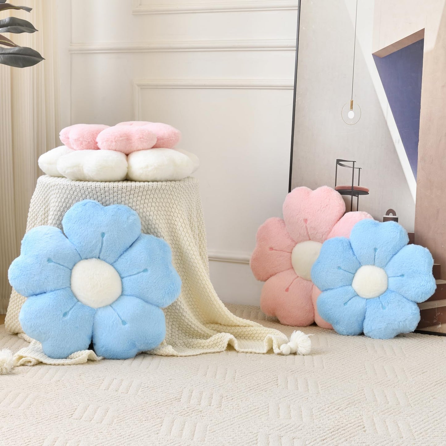 Ddliury Flower Pillow, Cute Decorative Throw Pillows for Couch Bed