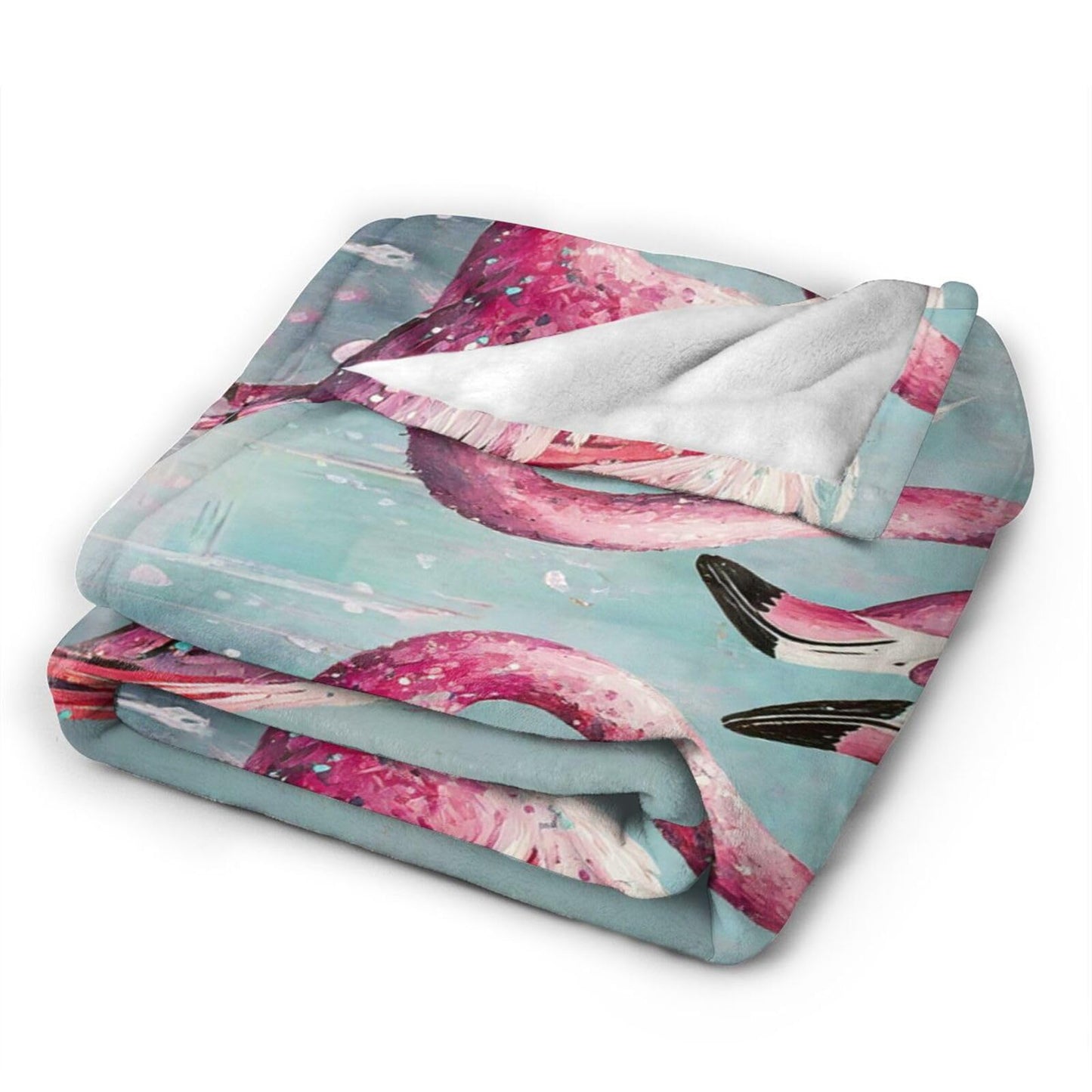 Pink Flamingo Throw Blanket Tropical Flamingos Blankets Fleece Plush Super Soft Cozy Warm Lightweight Flamingo Lover Decor Gifts for Boys Girls Kids Adults Men Women 40" x 50"