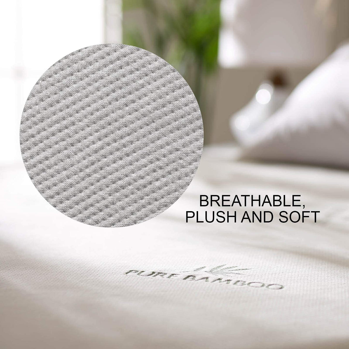 King Mattress Protector by PURE BAMBOO, Waterproof - Viscose Derived from Bamboo, Breathable, Noiseless Mattress Cover Protects Against Moisture, Spills, Stains (King)
