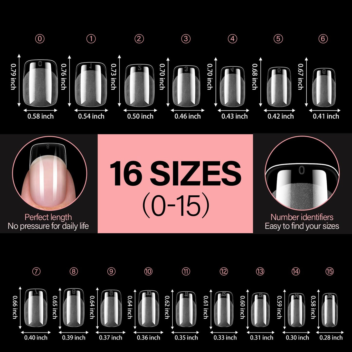 AILLSA Short Square Nail Tips, Fake Thickened Half Matte Nails Tips, Pre-shaped Press on False Nail Tip for Nail Salon 256PCS with Storage Box