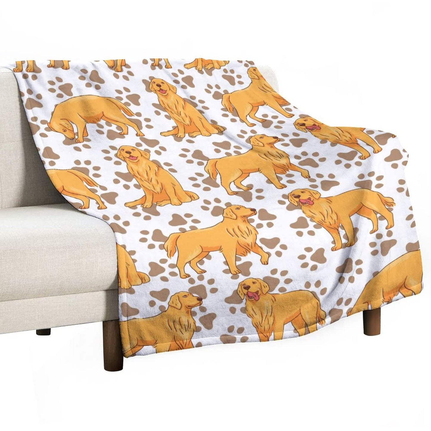 AIOMXZZ Golden Retriever Blanket Gifts, 30"x40" Dog Pattern Flannel Fleece Throw Blanket Soft, Lightweight, Comfortable, Warm Golden Retriever Themed Blanket for Humans Adults Kids