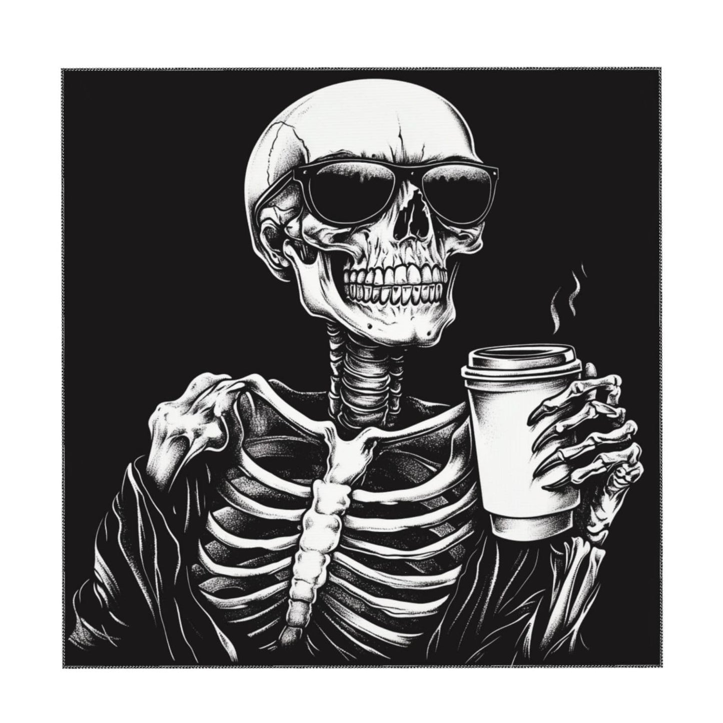 Entemne Square Table Cloth 55x55 Inch Funny Skeleton Coffee Tablecloth Washable Soft Wrinkle Free Dust Proof Card Table Cover for Tea Party Picnic Kitchen Dining Decor