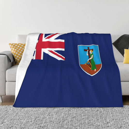 Montserrat Classic Flag Blanket Super Soft Flannel Blanket Comfy Couch Lightweight Blankets Warm Plush Throw Blankets for Couch, Bed, Sofa Cozy for All Seasons 80"X60"