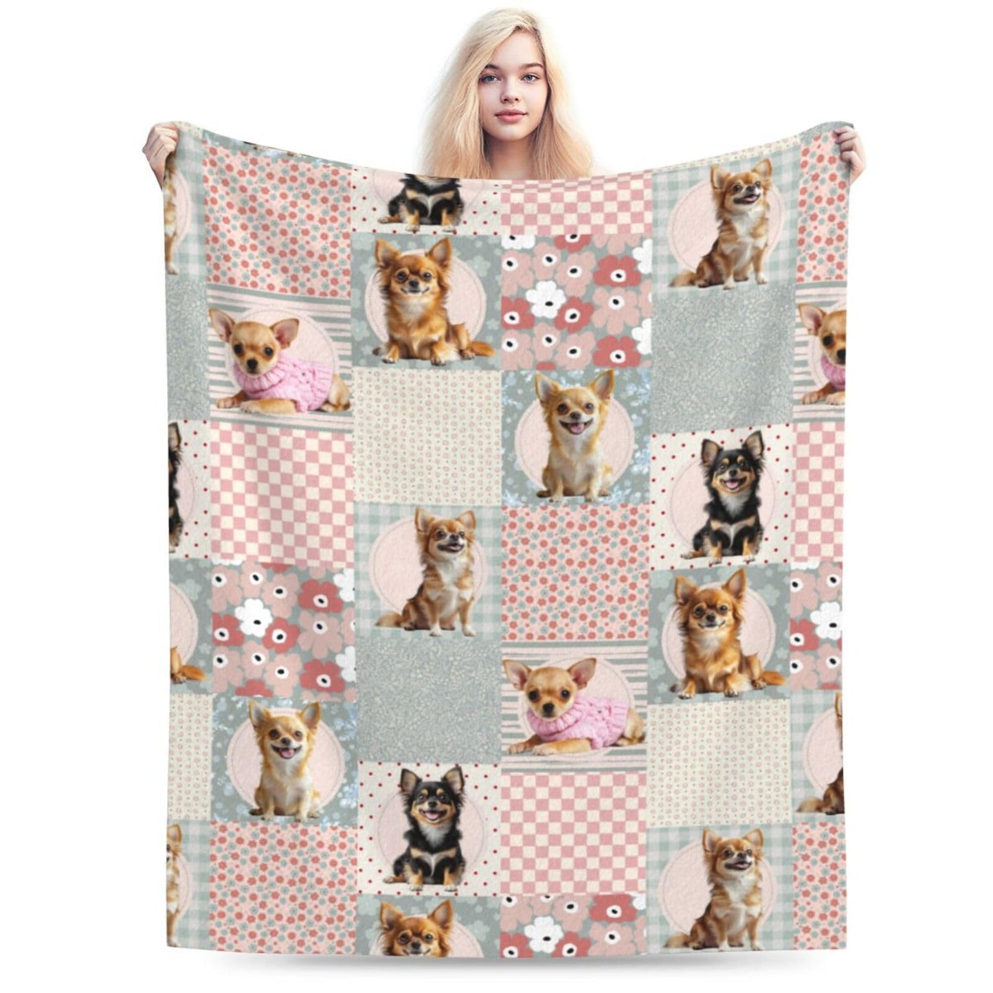 Cute Chihuahua Throw Blanket Chihuahua Dogs Cowboys Flannel Blankets Dog Lover Plush Super Soft Cozy Warm Decor Gifts for Boys Girls Kids Adults Men Women 40" x 50"