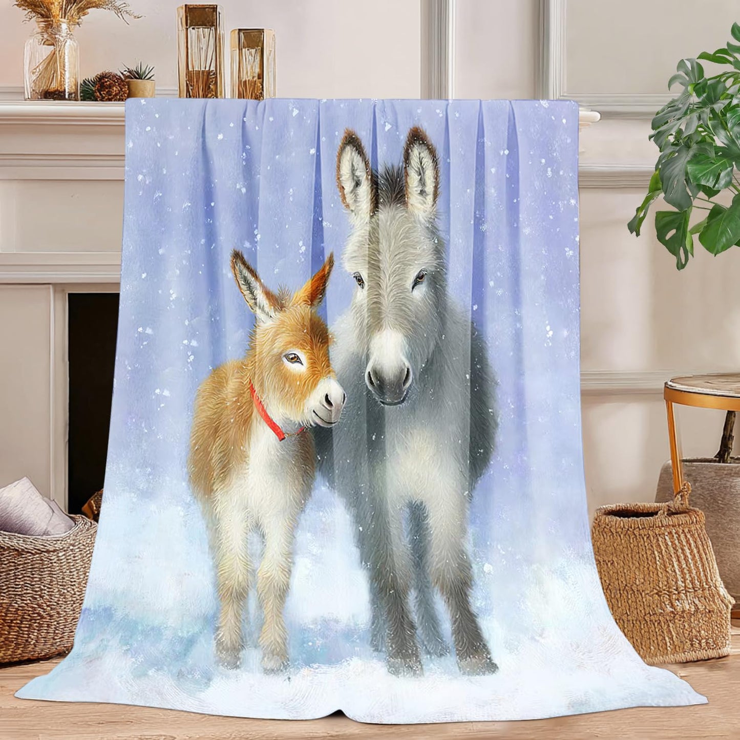 Donkey Blanket Donkey Throw Blanket Super Soft Plush Flannel Fleece Bedding Gifts for Boys Girls Men Women Lovers Adults Stuff for Couch Sofa Bed Room Decor 50"X60"