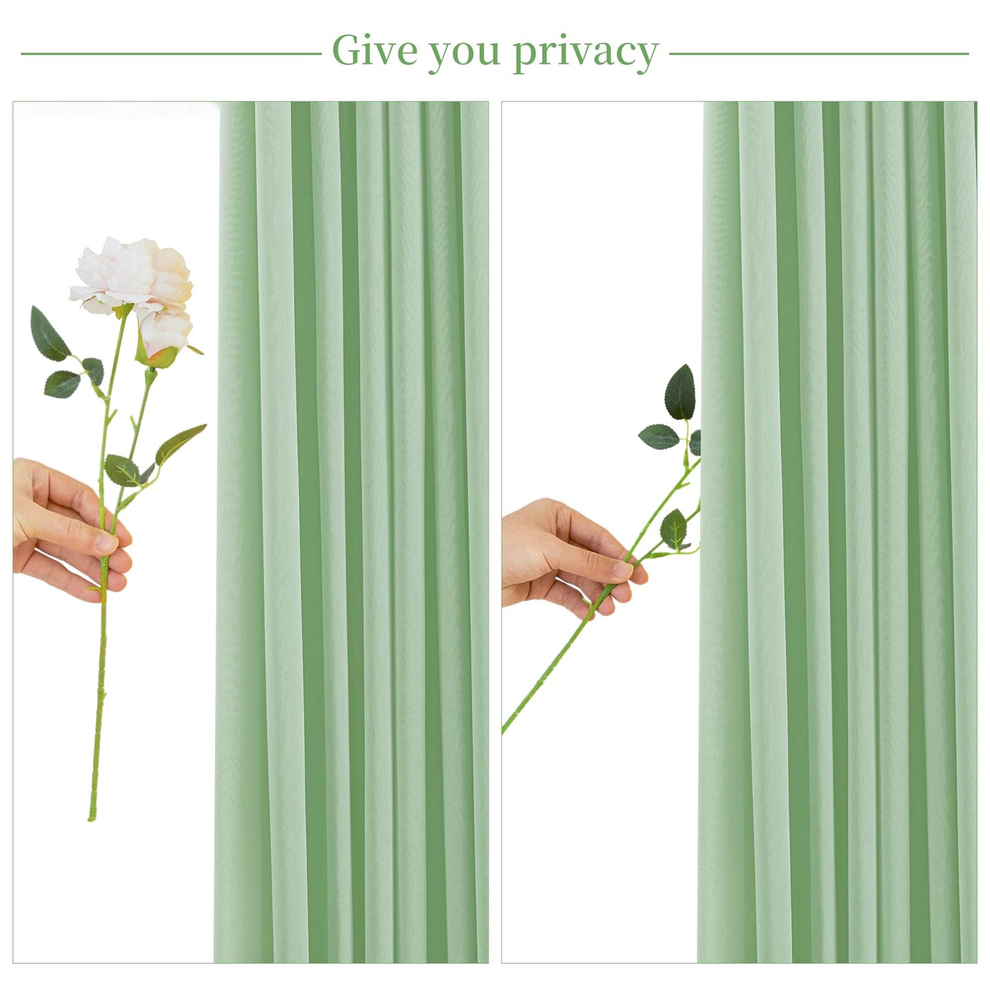 Sage Green Backdrop Curtain for Parties Wrinkle Free Dark Green Photo Curtains Backdrop Drapes Fabric Decoration for Baby Shower Birthday Party Photography 5ft x 7ft,2 Panels